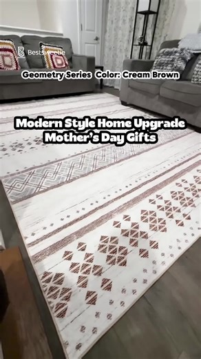 Obsessed with how this rug completely transformed my living room!✨ It's incredibly soft, washable, and makes the whole space feel so warm and cozy. I love finding home pieces that are both beautiful and practical, and this one truly became my favorite part of the house. Highly recommend this rug for a cozy home upgrade.💕 BESTSWEETIE Geometry Series Rug Color: Cream Brown #bestsweetierug #SummerVibes #livingroomdecor #geometryseries #mothersdaygiftideas