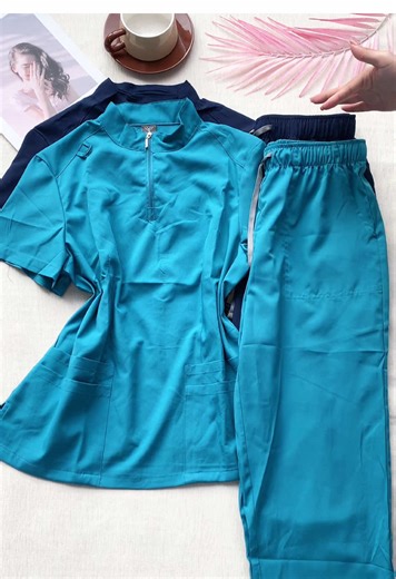 Essential Nursing Apparel: Zip Collar and Multi-Pockets