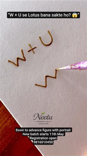 Easy Lotus Mehndi Design 😍 | W + U Trick Step by Step