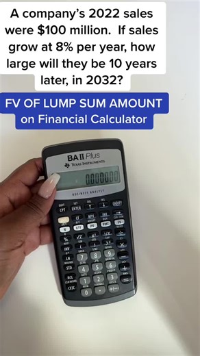 Future value of Lump sum amount on financial calculator, TI BA II Plus #fyp #studytok #tutor #finance101 #college