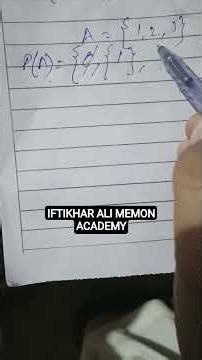 find power set of set A basic maths #maths