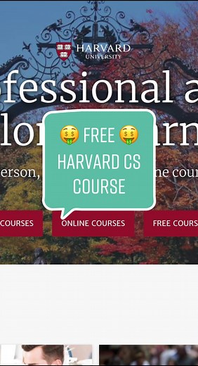 Free Harvard Computer Science Course 🤑 #javascript #javascriptwizz #frontend #developer #backend #webdevelopment #devtools #programming #react #computerscience #vscode #vue #html #coding #learncoding #deploy #debugging #production