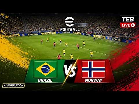 🔴 Brazil vs Norway I eFootball Video Game Simulation I eFootball Live Stream I 07 July, 2026