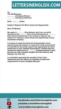 Request Letter for Work Immersion
