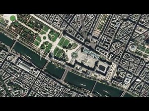 Earth zoom in from outer space to city. Zooming on France, Paris.