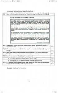 Refer to the newspaper extract on the Maputo Development Corrid... | Filo