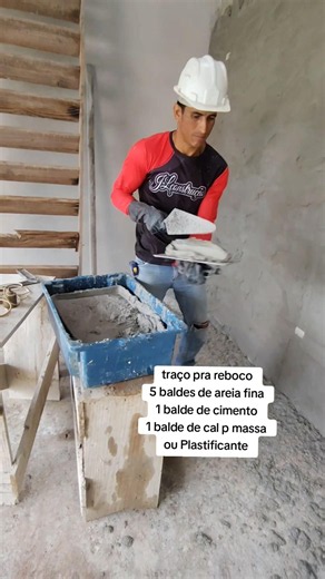 traço pra reboco #dica #obra #pedreiro #construção #casa #reboco
