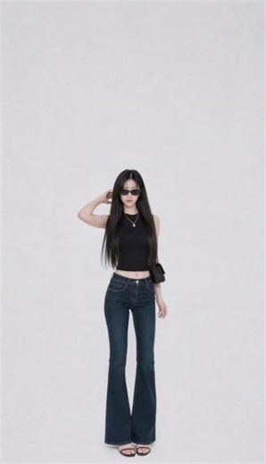 黑色背心 牛仔裤，这样穿超飒的👖 #牛仔超模裤 #ootd高阶穿搭 #穿搭灵感制造机 #酷girl穿搭 #ootd穿搭又美又飒