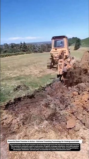 Powerful Chain Trencher in Action – Extreme Trenching Technology for Underground Utilities.