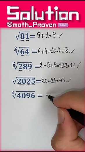 Insane mental math hack for cube roots & square roots – digit sum magic! No calculator 🔥#Math #solve