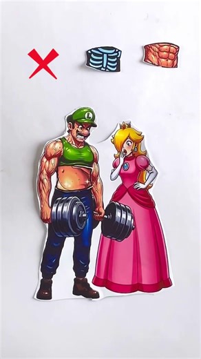 Luigi and Princess Peach romantic abs puzzle #art #supermario #marioart