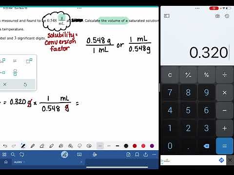 ALEKS: Using solubility to calculate solute mass or solution volume