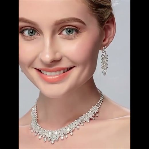 Wholesale wedding sets, exquisite zircon white gold color bridal jewelry #bridaljewellery