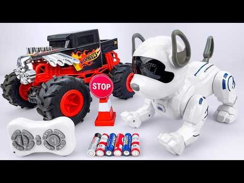 Unboxing RC Police Car, RC Mechanical Dog Toy, Monster Jam Monster Mutt Dalmatian 2.4 GHz