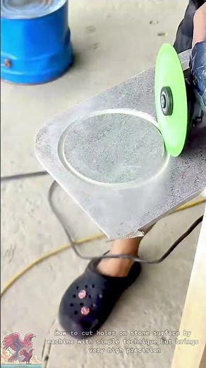Perfect Machine-Cut Stone Hole Guide #tools #shorts #viral #creative