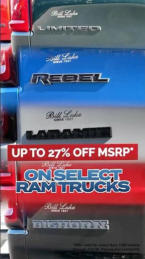 Now Save Up to 27% OFF MSRP on the 2026 Ram 1500! | Bill Luke CJDR