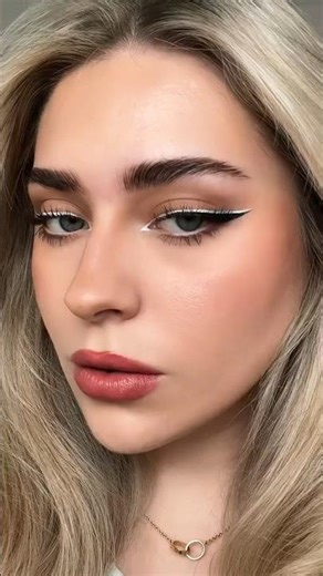 white eyeliner🤍 makeup #makeuptutorial #beautytok #tiktok # #makeup