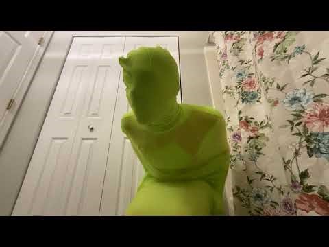 Stuck and trapped inside a mummy zentai suit and a morph suit