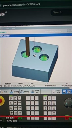 Pocket milling #siemens#sinumerik #cncmill #siemens828d #siemens808d #sinutrain#cnc #cncmachining