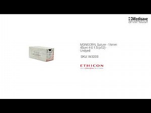 MONOCRYL Suture 16mm 45cm 4 0 1 5 x12 Undyed W3205