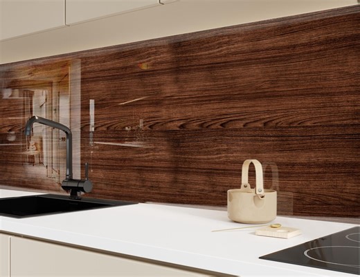 Wood Rustic Tempered Glass Backsplash: Farmhouse Kitchen Wall Tile - Etsy