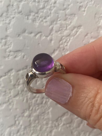 Vintage Amethyst and Sterling Silver Ring/ Size 7.25 / Stamped 925 / NOS/ 2000 - Etsy