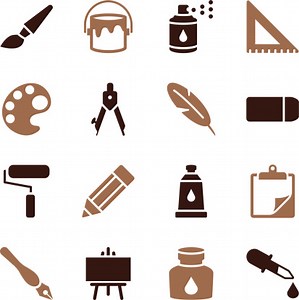 Vector File of Drawing and Painting Icons