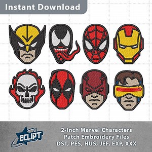 Marvel Patch Embroidery Files 2-inch Tall - Etsy UK