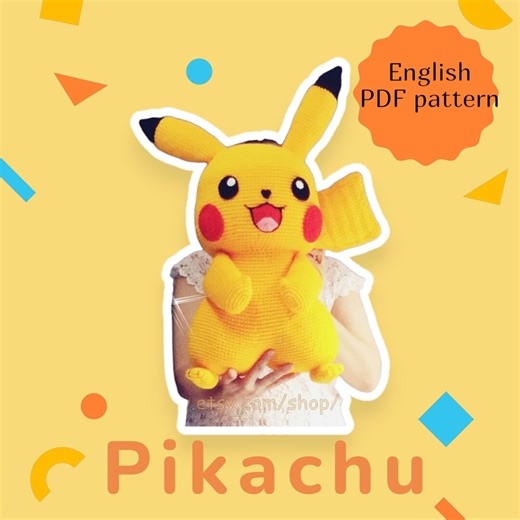 Pikachu Crochet Pattern | 22 Inch Pokemon Plush Doll (PDF Pattern) - Etsy