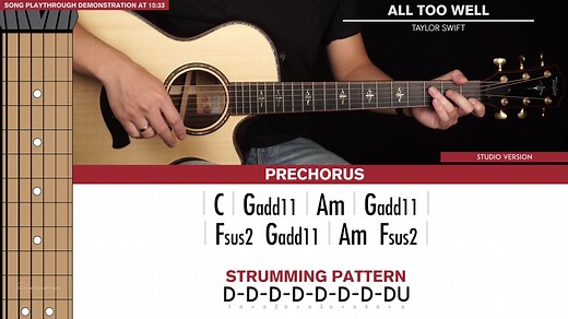 All Too Well Guitar Tutorial Taylor Swift Guitar Lesson |Chords   Lead   10 Minu