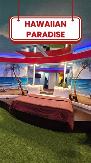 Inn of the Dove Harrisburg Hershey | Suites with Jacuzzi on Instagram: "Escape to our Hawaiian Paradise Suite. ❣️ Bamboo accents, island vibes, and a hot Jacuzzi. No flight needed for this vacation! 🍍 🌐 innofthedovehotel.com 📞 717-540-5540 📍 Inn of The Dove – 2225 Kohn Road, Harrisburg, PA 💝 Gift certificates are available. #HawaiianStyle #StaycationMode #TravelInspo #IslandLife"