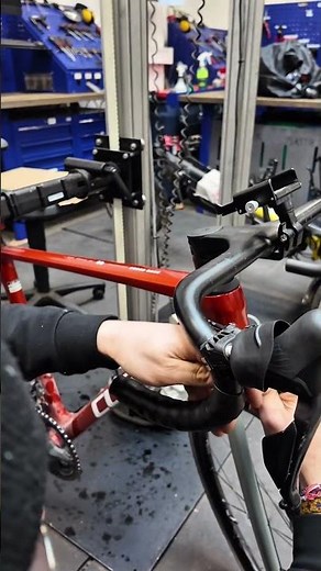 Nico really enjoys wrapping handlebar tape 🤩 #prolog #handlebartape #rmsbikes #bicyclerepair