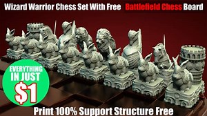 Fantasy Wizard Animal Warriors 3D Printable Beasts Chess Set