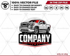 Modèle de logo de camion GMC Sierra 1500 - Illustration vectorielle (fichiers numériques) - Etsy France