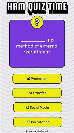 HRM Multiple Choice Questions: Test Your Knowledge! #hrm #humanresourcemanagement