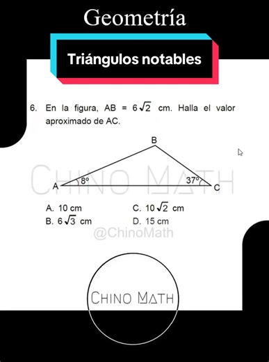 Triángulos notables: cómo resolver el triángulo notable de 8 y 82