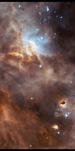 Hubble studies sequences of star formation in neighbouring galaxy