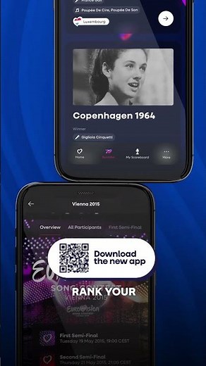 70 years of #Eurovision in one app, available to download now 🥳 📱