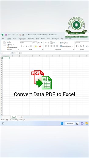 Convert PDF to Excel in seconds using Microsoft Excel! #exceltips
