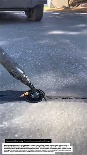 Manual Asphalt Crack Sealing – Pavement Maintenance and Repair Technique.