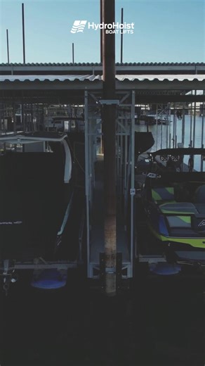 No matter the conditions, HydroHoist makes every return to the dock effortless — smooth landings, every time. #HydroHoist #MyWaterfrontLife #LakeLife #OklahomaBoating #Boat #BoatLift | HydroHoist Boat Lifts