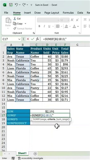 You’re Using the WRONG SUM Formula in Excel! #exceltips