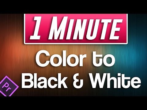Premiere Pro CC : How to do Color to Black and White Effect