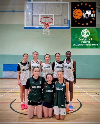 Our U14 girls who represented the North West in the Basketball Ireland Academy Programme in Gormanston over Christmas. Congrats to the girls on an amazing display of basketball and a huge thanks to Laura and Sean for coaching the teams. @basketballireland #letsgoallstars | Ej Sligo All-Stars