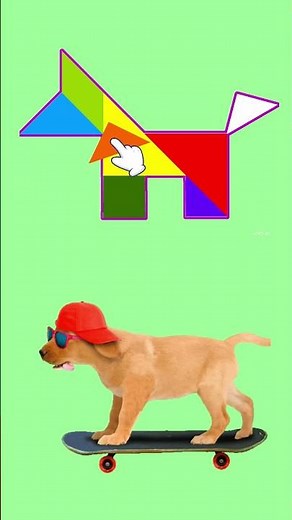 Make a Dog with a Tangram Puzzle用七巧板拼出小狗