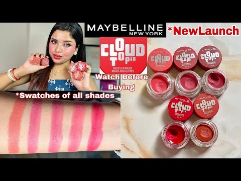 *NEW Maybelline Cloudtopia Cheek & Lip Mousse Blush All Shades Swatches & Honest Review, Wear Test