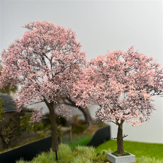 1/64 Scale Miniature Wire Cherry Blossom Tree Model, 3D Landscape Model - Etsy