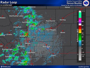 9.9K views · 79 reactions | 4:12 PM Radar Update: Scattered storms developing from near Greeley south and southwest into the southern Front Range Foothills. Lightning, brief heavy rain, small hail, and wind gusts to ~40 mph. Scattered storms will continue to move east and northeast across the area through early evening. #cowx | US National Weather Service Denver/Boulder Colorado | Facebook
