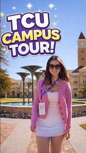 TCU Campus Tour 💜🤍🐸 #TexasChristianUniversity #TCU #HornedFrogs#CampusTour #CollegeCampus