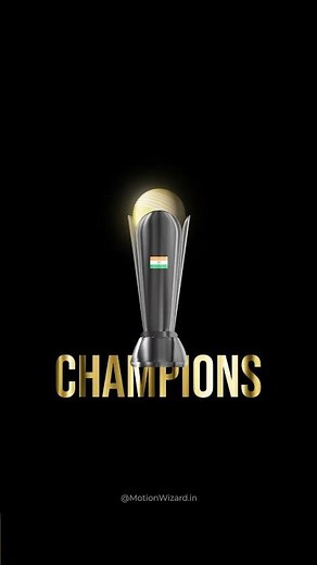 Congratulations Team India 🇮🇳 created the trophy animation in after effects #aftereffects